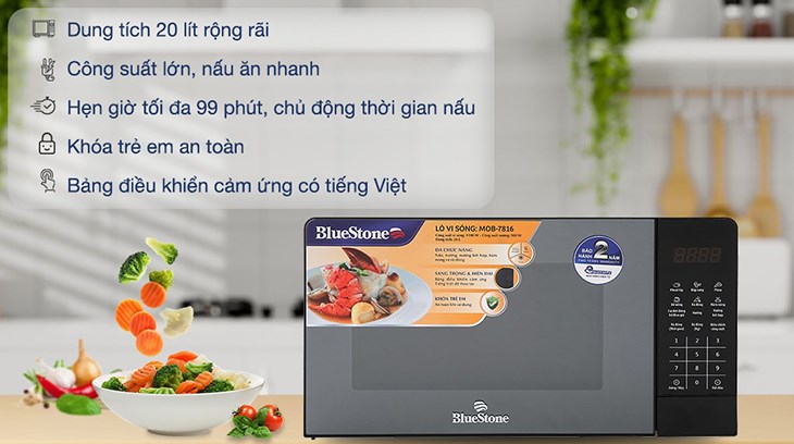 Lò vi sóng BlueStone MOB-7816 20 Lít trang bị khóa trẻ em đảm bảo an toàn