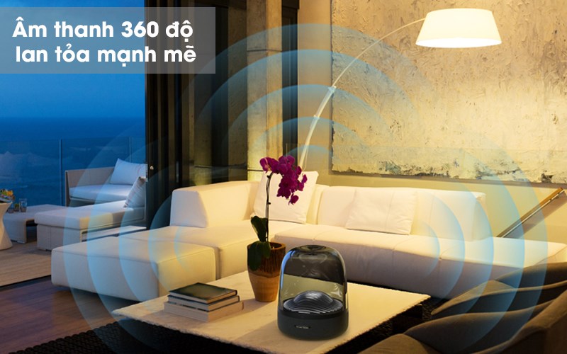 Loa Bluetooth Harman Kardon Aura Studio 3 cùng công suất 130W tái tạo âm thanh đa chiều mạnh mẽ