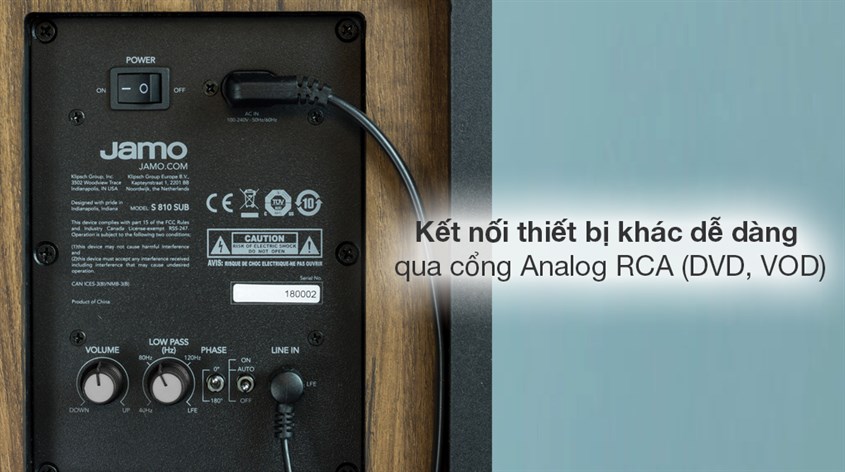 Bạn có thể điều chỉnh âm bass trên loa siêu trầm Jamo S810 Walnut 150W sao cho hài hòa với dàn âm thanh gia đình Bạn có thể điều chỉnh âm bass trên loa siêu trầm Jamo S810 Walnut 150W sao cho hài hòa với dàn âm thanh gia đình