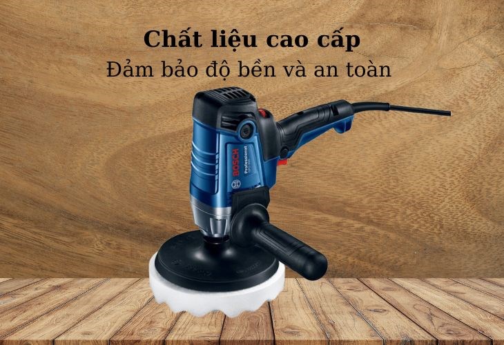 Máy đánh bóng Bosch GPO 950 950W có vỏ bọc nhựa cách nhiệt tốt, đảm bảo độ bền máy và an toàn cho người dùng