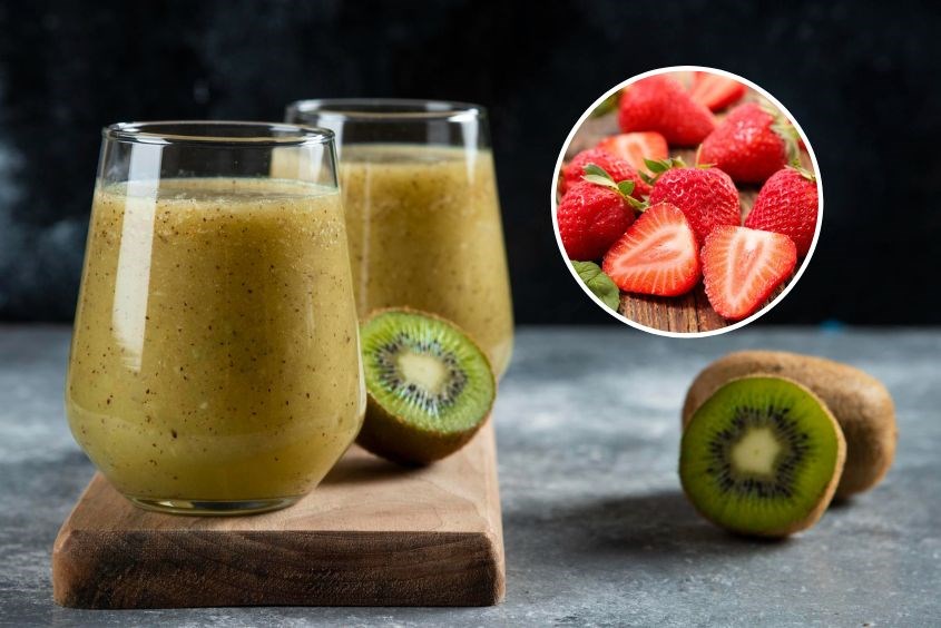 Cách làm nước ép kiwi với dâu tây bổ dưỡng
