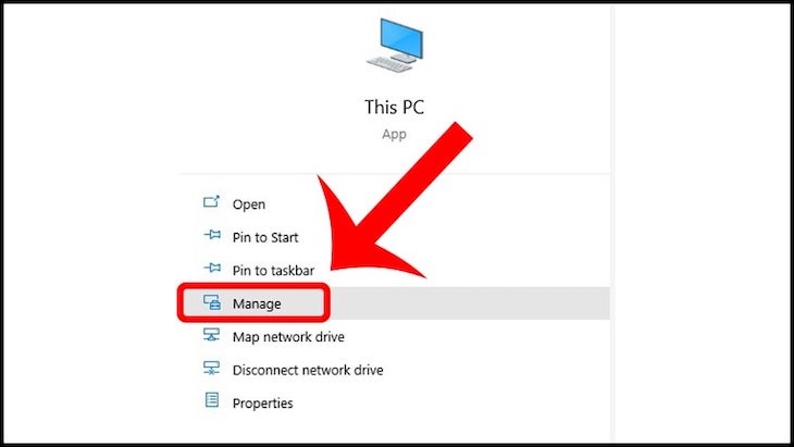 Chọn mục Manage để thiết lập