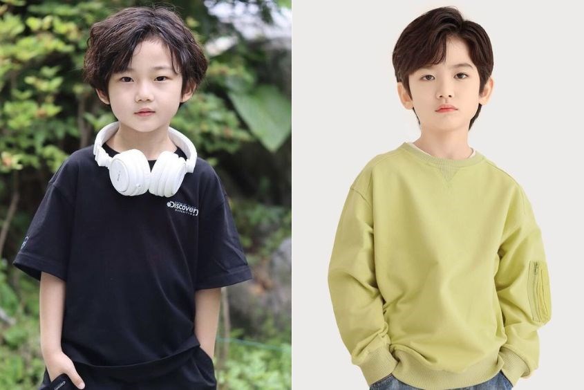 Mẫu tóc cho bé trai mặt dài nổi bật