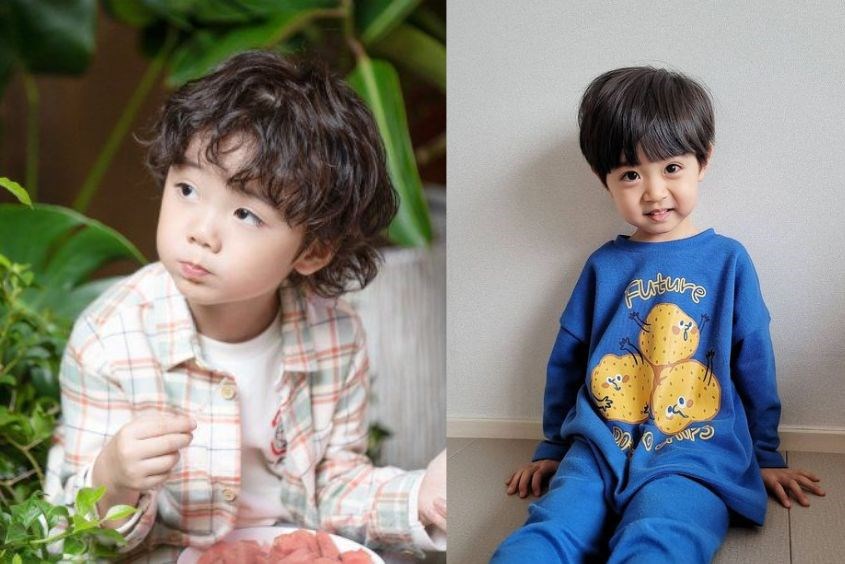 Mẫu tóc đáng yêu cho bé trai mặt dài
