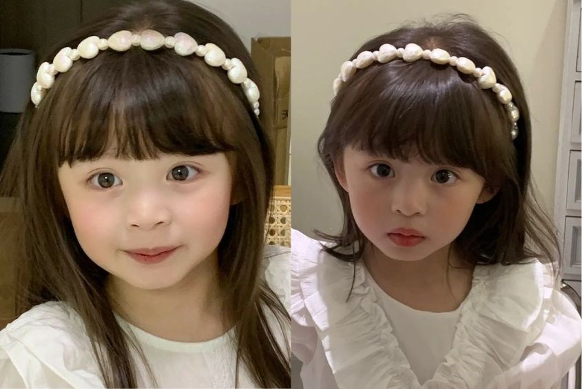 Mẫu tóc ngang vai cho bé gái sành điệu