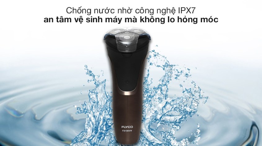 Máy cạo râu khô và ướt Flyco FS198VN chống nước rất tốt Máy cạo râu khô và ướt Flyco FS198VN