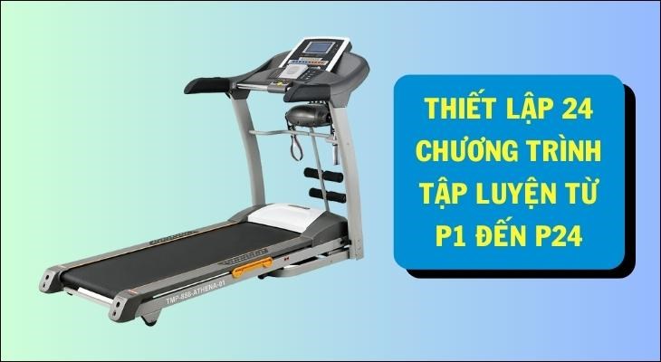 Máy chạy bộ Poongsan TMP 888 sở hữu 24 chương trình tập luyện phù hợp với đa dạng người dùng