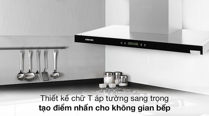 Máy hút mùi áp tường Kocher K-225C 90 được thiết kế sang trọng với chất liệu inox toàn phần bền sáng Máy hút mùi áp tường Kocher K-225C 90 được thiết kế sang trọng với chất liệu inox toàn phần bền sáng