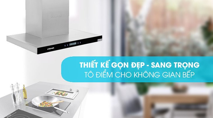 Máy hút mùi áp tường Kocher K-225C 70 có màu đen sang trọng, vỏ máy bằng thép không gỉ sáng đẹp Máy hút mùi áp tường Kocher K-225C 70 có màu đen sang trọng, vỏ máy bằng thép không gỉ sáng đẹp