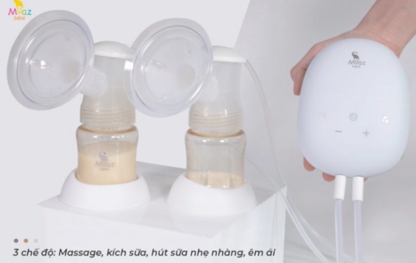 Máy hút sữa Moaz Bebe có 3 chế độ massage, kích sữa, hút sữa với 10 cấp độ khác nhau