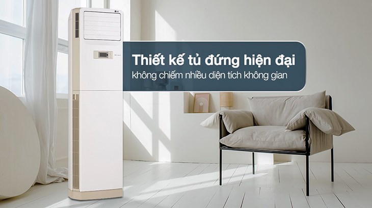 Điều hòa tủ đứng LG Inverter 24000 BTU ZPNQ24GS1A0 có chiều dài 53cm, cao 180cm và dày 29.5cm