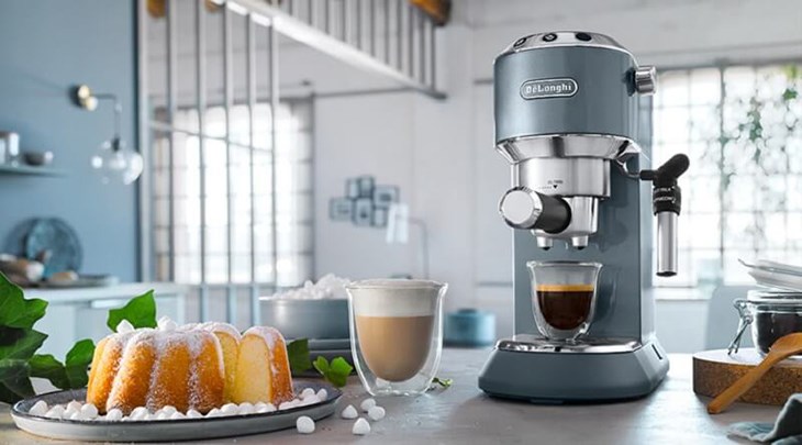 Ảnh minh hoạ máy pha cà phê Delonghi được ưa chuộng nhờ thiết kế sang trọng, nhiều tính năng hiện đại