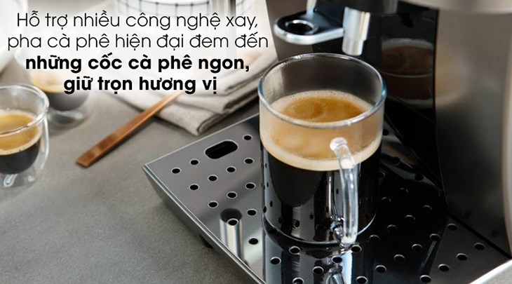 Máy pha cà phê tự động Delonghi hỗ trợ nhiều công nghệ xay hiện đại