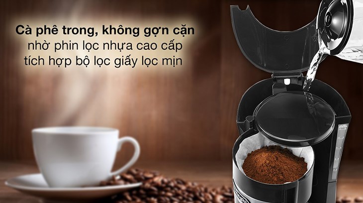 Máy pha cà phê Drip (cà phê phin) Delonghi mang đến những ly cà phê trong, không gợn cặn