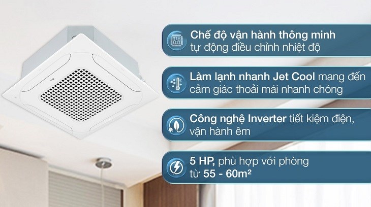 máy lạnh âm trần LG Inverter 5 HP ATNQ48GMLE7