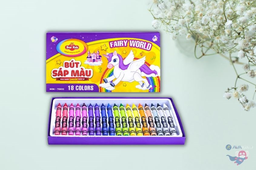 Mẹ có thể mua bút sáp 18 màu Star Kids cho bé tham gia các trò chơi teambuilding cho trẻ em