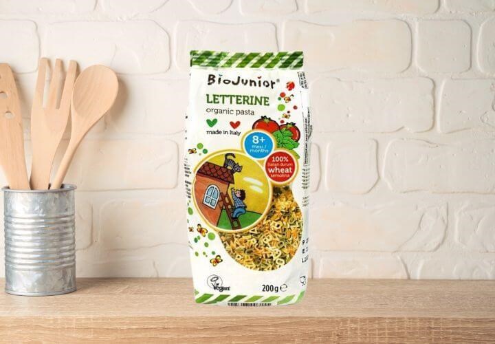 Mì nui ăn dặm bột lúa mì cứng semolina và rau củ BioJunior 200g dành cho bé từ 8 tháng