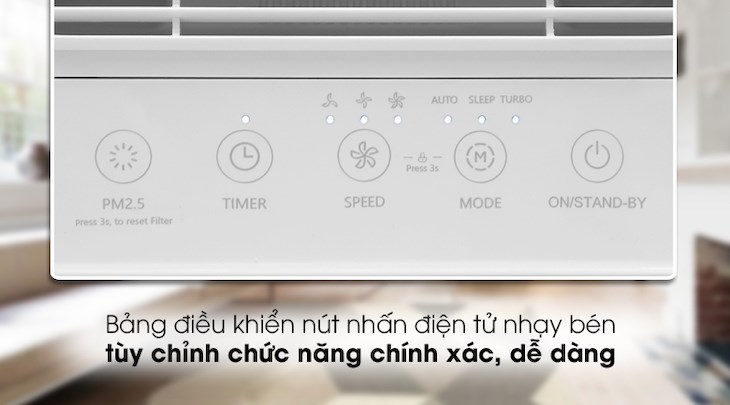 Máy lọc không khí Midea MAP-550GJA32 38W với màn hình hiển thị hiện đại, dễ dàng quan sát