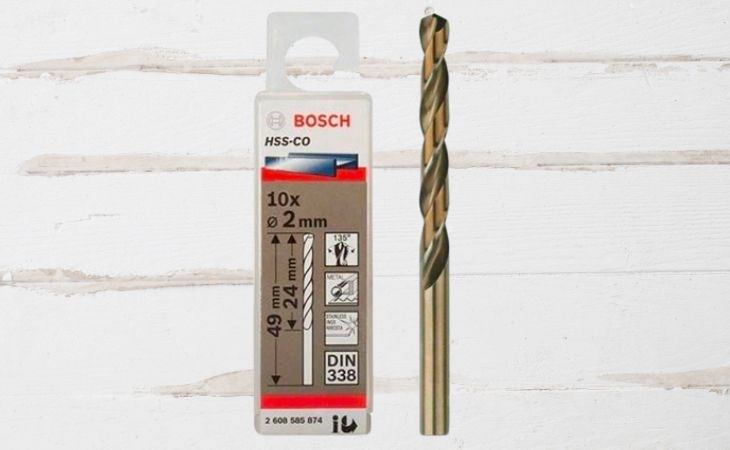 Mũi khoan inox Bosch HSS-Co 2 mm (hộp 10 mũi)