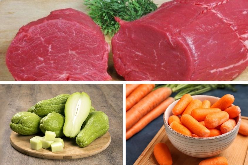 Cách làm thịt bò xào cho bé với su su và cà rốt rất đơn giản