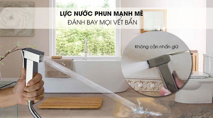 Vòi xịt vệ sinh đồng Eurolife EL-X03 có thiết kế bền đẹp, sang trọng, không cần nhấn giữ vòi xịt tiện lợi