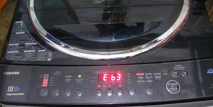 Máy giặt Toshiba báo lỗi E63. Nguyên nhân và cách khắc phục