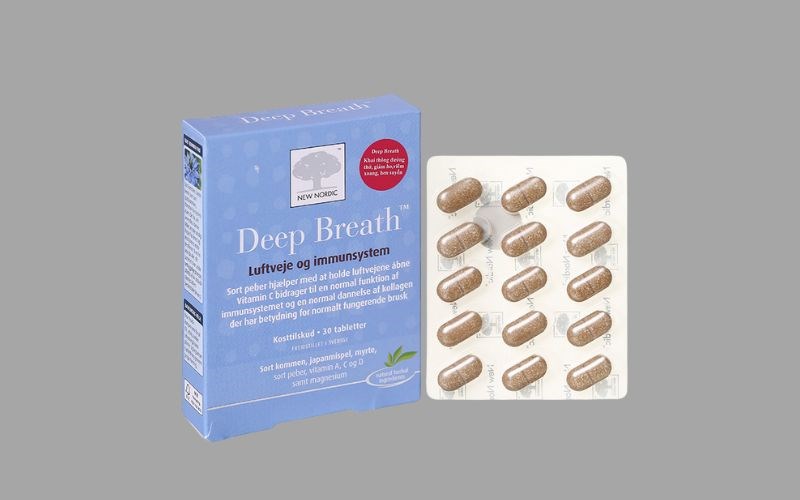 New Nordic Deep Breath hỗ trợ trị viêm xoang, hen suyễn hộp 30 viên 