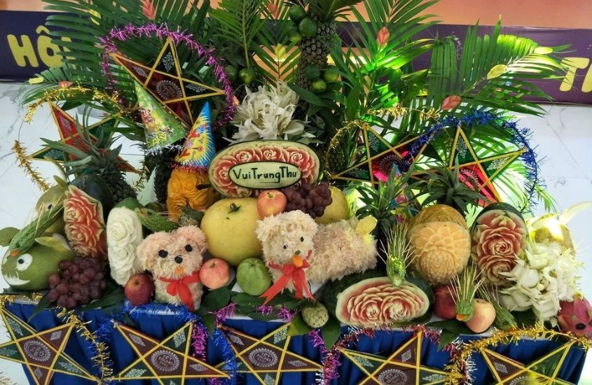 Trang trí mâm cỗ trong đêm trung thu