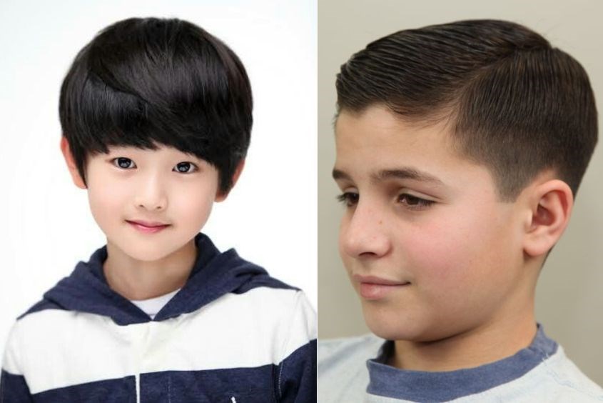 Những kiểu tóc thời thượng cho bé trai mặt dài