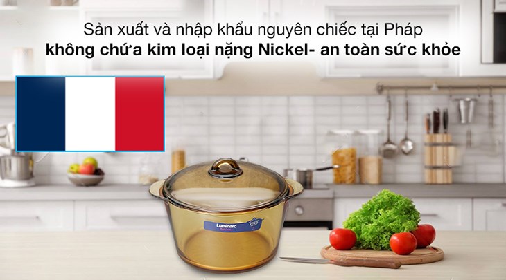 Nồi thủy tinh nắp thủy tinh 25 cm Luminarc Amberline Granite 5 lít sở hữu kiểu dáng sang trọng, an toàn cho sức khỏe và có thể dùng trên bếp ga