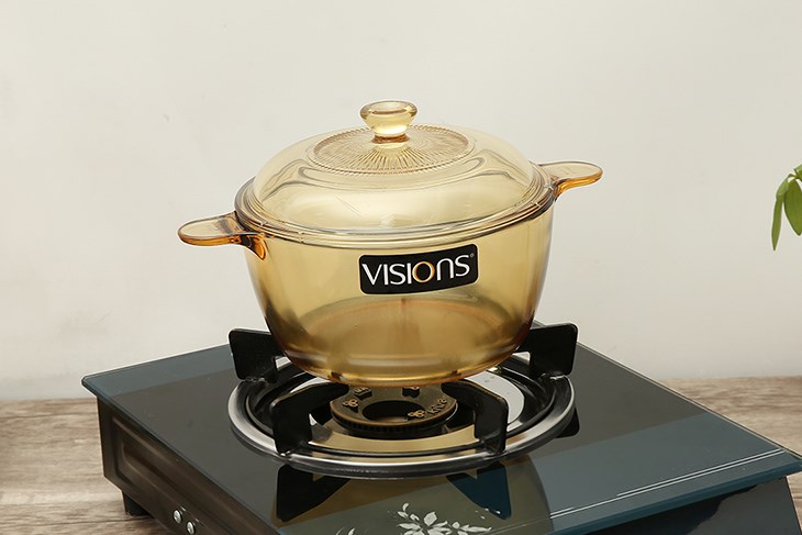 Nồi thủy tinh nắp thủy tinh 19 cm Visions VS-1.5/CL1 1.5 lít nhỏ gọn, có thể dùng được trên bếp ga