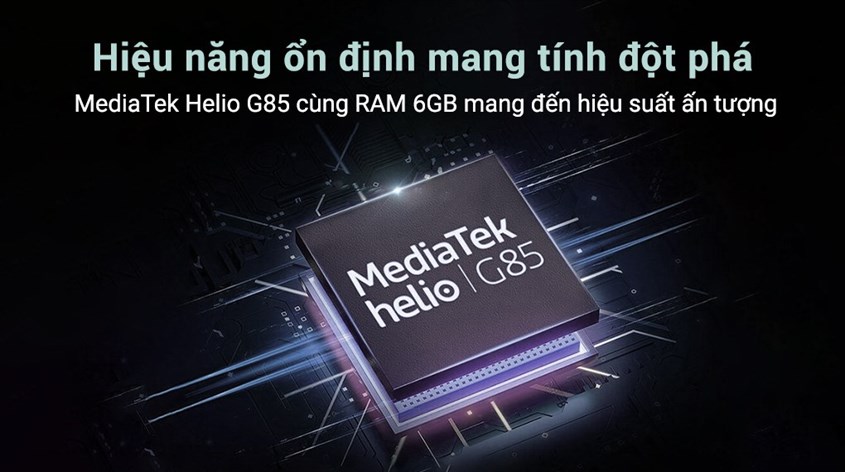 OPPO A58 được tích hợp chipset MediaTekHelio G85 8 nhân mạnh mẽ