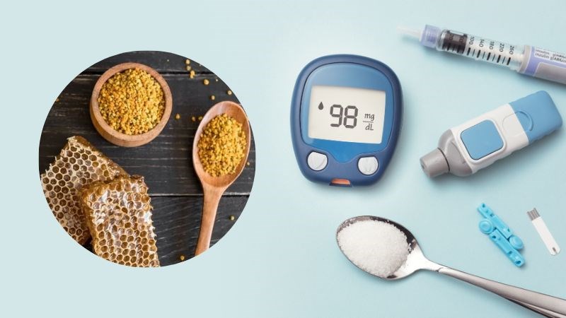 Phấn hoa mật ong có tác dụng hỗ trợ điều trị tiểu đường.