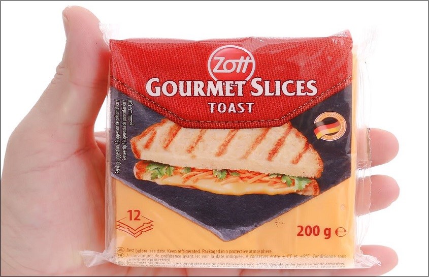 Phô mai Zott Toast Gourmet 200g 12 lát/gói