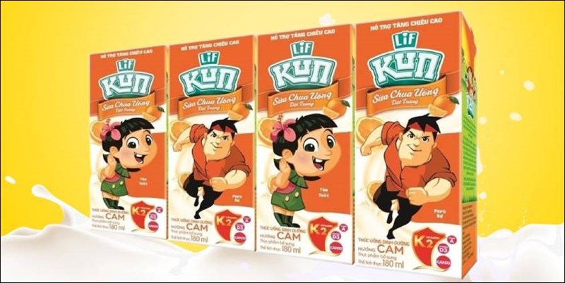 Lốc 4 hộp sữa chua uống LiF Kun hương cam 180 ml