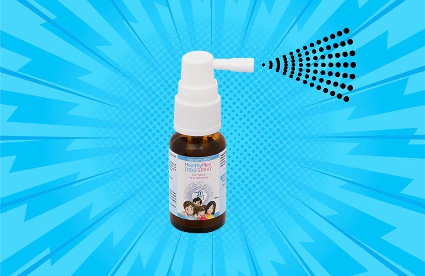 HealthyPlex D3K2 được thiết kế với dạng xịt đem đến cảm giác thoải mái cho bé khi sử dụng