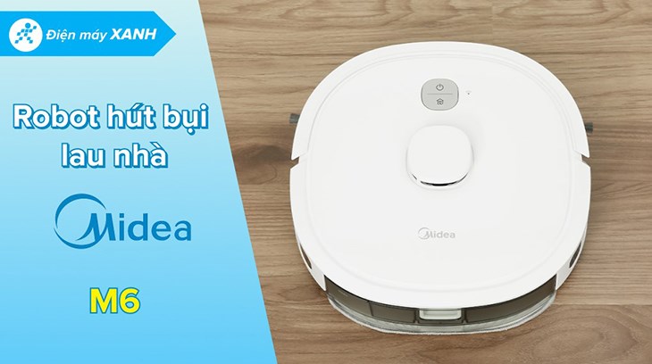 Robot hút bụi lau nhà Midea M6 thiết kế nhỏ gọn, màu trắng trang nhã