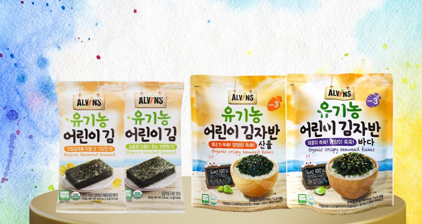 Rong biển Alvins có 2 loại là rong biển miếng và rong biển rắc cơm