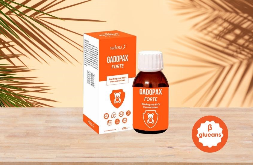 Sản phẩm tăng đề kháng Gadopax Forte chứa thành phần nổi bật gồm beta-glucan
