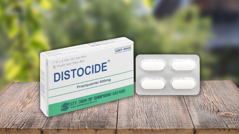 Distocide 600mg trị giun sán (1 vỉ x 4 viên)