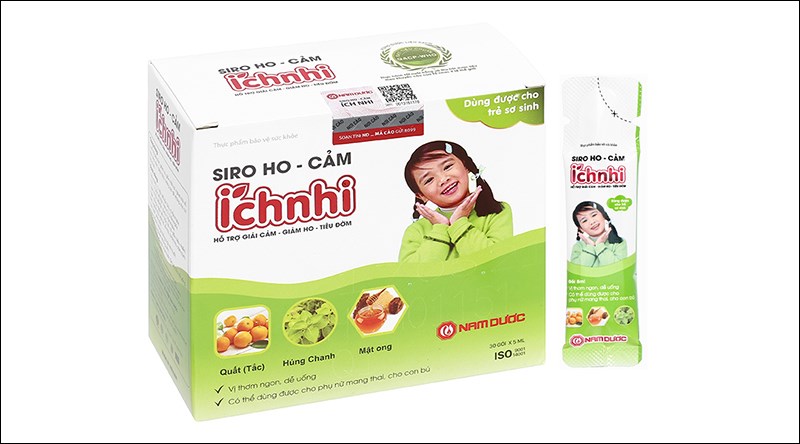 <div class='captionnews'>Siro ho cảm Ích Nhi hỗ trợ giảm ho, tăng đề kháng hộp 30 gói x 5ml</div>