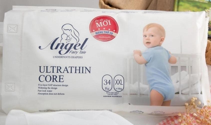 Bỉm Angel là sản phẩm thuộc thương hiệu Việt Nam sản xuất tại Trung Quốc