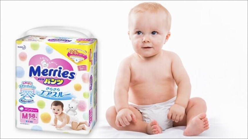Tã quần Merries size M 58 miếng (6 - 11 kg)