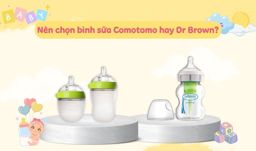 Cả 2 loại bình sữa Comotomo và bình sữa Dr Brown đều rất tốt cho trẻ