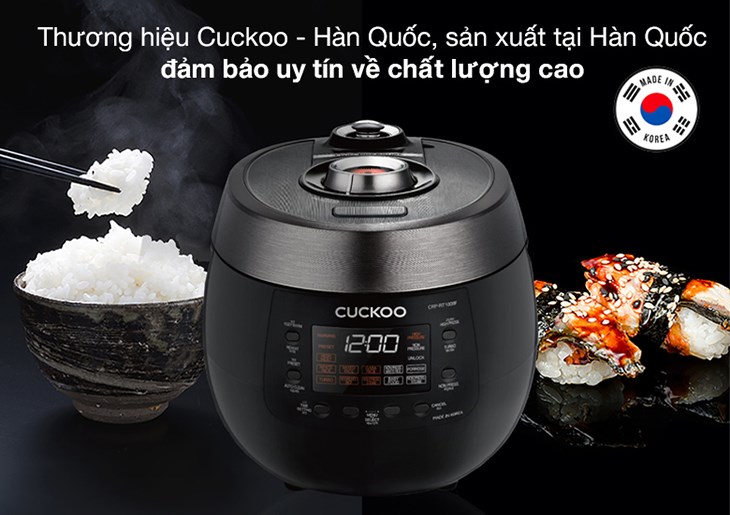 Nồi cơm điện tử áp suất Cuckoo 1.8 lít CRP-RT1008F/BKTSVNCV có giá 5.990.000 VNĐ (Giá được cập nhật tại tháng 9/2023, có thể thay đổi theo thời gian)