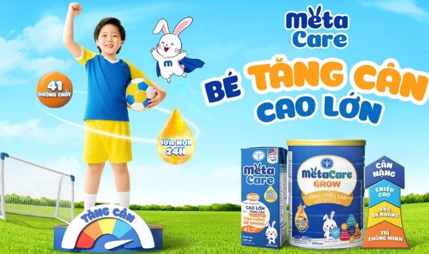Sữa MetaCare hỗ trợ bé tăng cân