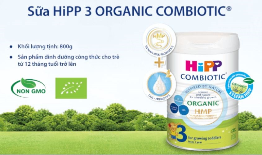 Sữa bột HiPP Organic Combiotic số 3 800g (1 - 3 tuổi)