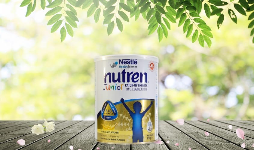 Sữa bột Nutren Junior hương vani 850g (1 - 12 tuổi)