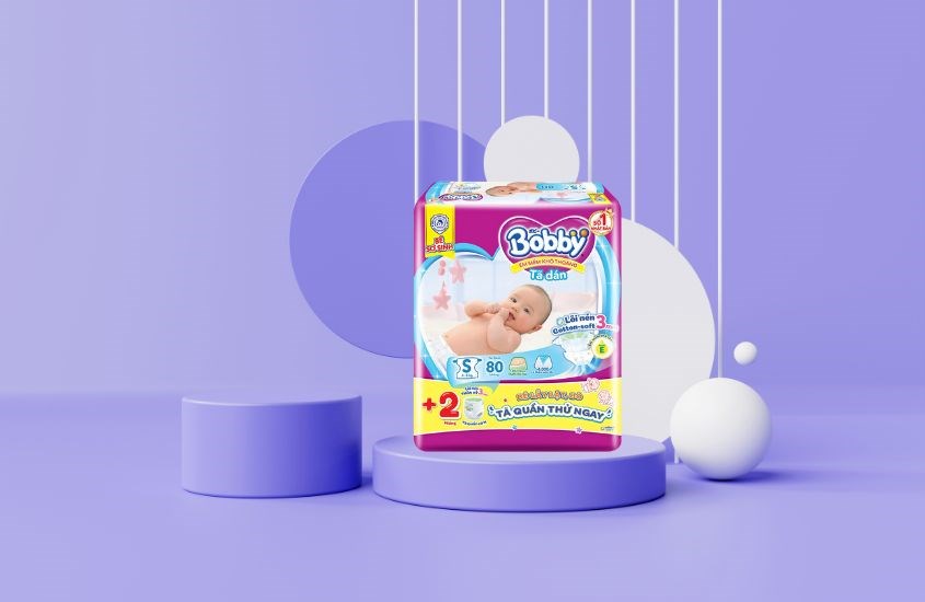 Tã dán Bobby size S 82 miếng (4 - 8 kg)