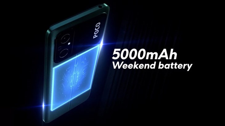 POCO C55 sở hữu viên pin 5000 mAh để bạn yên tâm mang điện thoại bên mình cả ngày